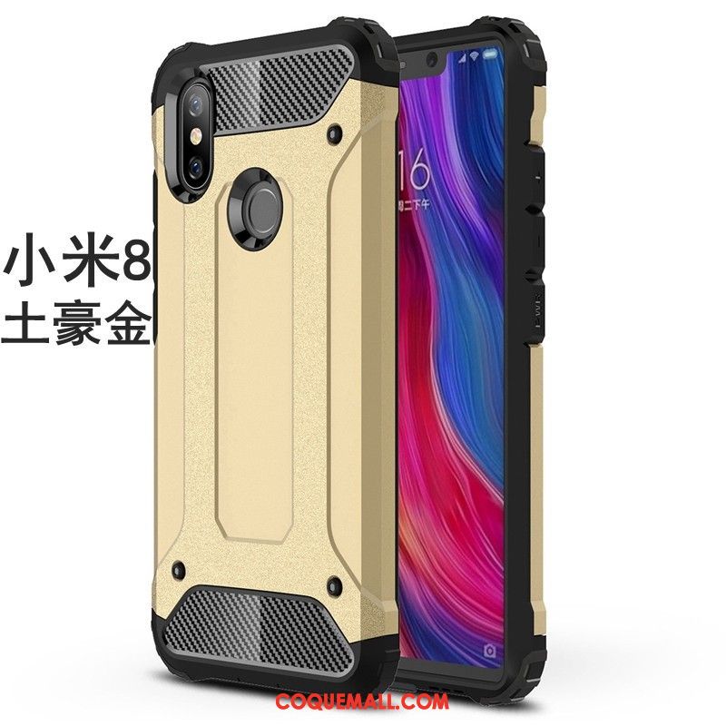 Étui Xiaomi Mi 8 Tout Compris Couvercle Arrière Protection, Coque Xiaomi Mi 8 Fluide Doux Petit Beige