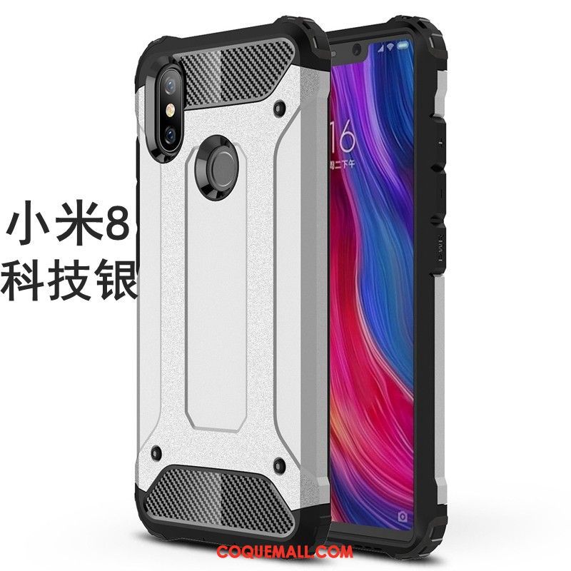 Étui Xiaomi Mi 8 Tout Compris Couvercle Arrière Protection, Coque Xiaomi Mi 8 Fluide Doux Petit Beige