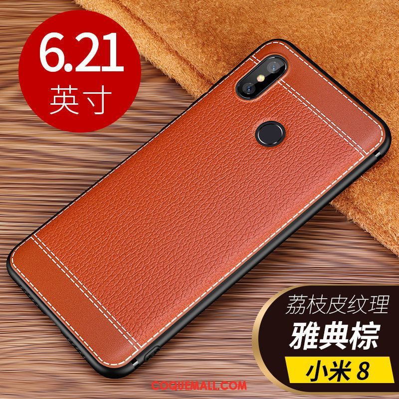 Étui Xiaomi Mi 8 Tout Compris Fluide Doux Téléphone Portable, Coque Xiaomi Mi 8 Légères Modèle Fleurie Beige