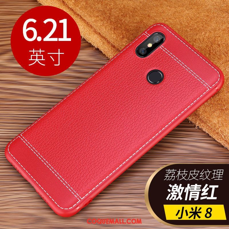 Étui Xiaomi Mi 8 Tout Compris Fluide Doux Téléphone Portable, Coque Xiaomi Mi 8 Légères Modèle Fleurie Beige