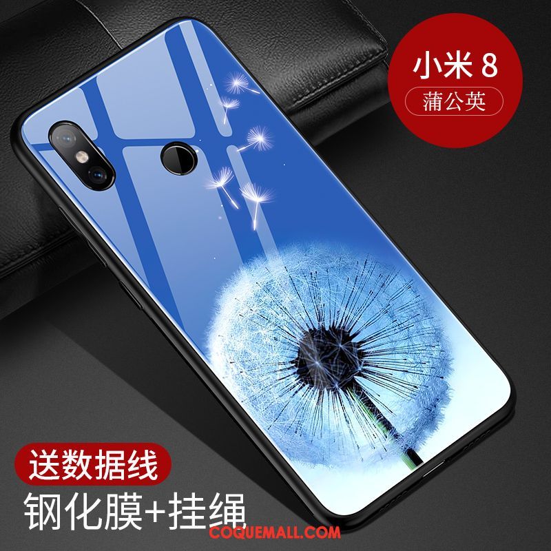 Étui Xiaomi Mi 8 Tout Compris Rouge Personnalité, Coque Xiaomi Mi 8 Petit Protection Beige