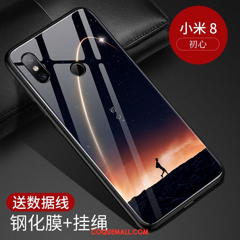 Étui Xiaomi Mi 8 Tout Compris Rouge Personnalité, Coque Xiaomi Mi 8 Petit Protection Beige