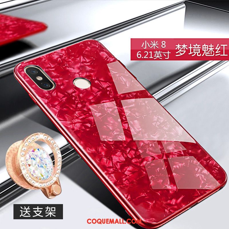 Étui Xiaomi Mi 8 Très Mince Silicone Créatif, Coque Xiaomi Mi 8 Ornements Suspendus Protection Beige