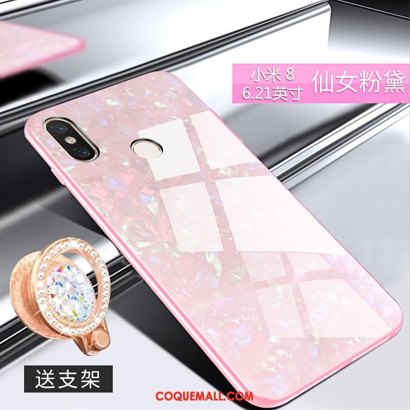 Étui Xiaomi Mi 8 Très Mince Silicone Créatif, Coque Xiaomi Mi 8 Ornements Suspendus Protection Beige