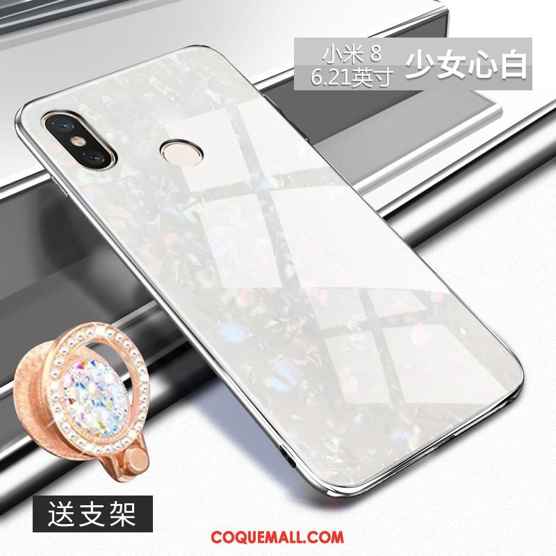 Étui Xiaomi Mi 8 Très Mince Silicone Créatif, Coque Xiaomi Mi 8 Ornements Suspendus Protection Beige