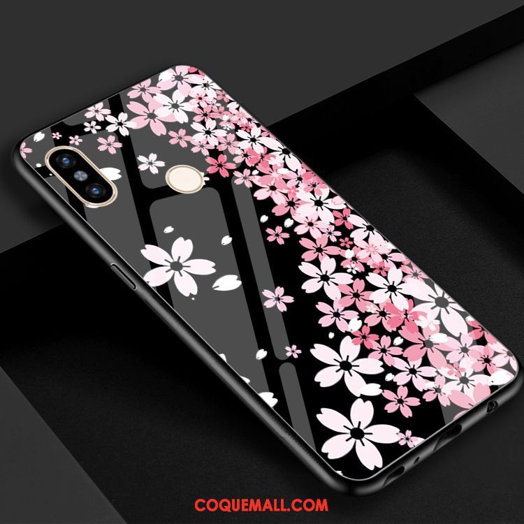 Étui Xiaomi Mi 8 Vent Sakura Miroir, Coque Xiaomi Mi 8 Verre Petit Beige