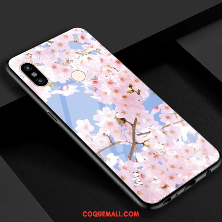 Étui Xiaomi Mi 8 Vent Sakura Miroir, Coque Xiaomi Mi 8 Verre Petit Beige