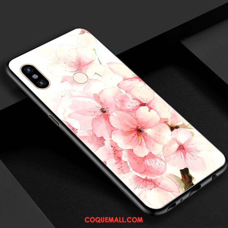 Étui Xiaomi Mi 8 Vent Sakura Miroir, Coque Xiaomi Mi 8 Verre Petit Beige