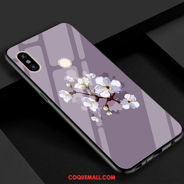 Étui Xiaomi Mi 8 Vent Sakura Miroir, Coque Xiaomi Mi 8 Verre Petit Beige