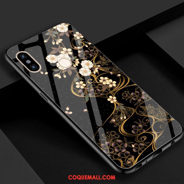 Étui Xiaomi Mi 8 Vent Sakura Miroir, Coque Xiaomi Mi 8 Verre Petit Beige