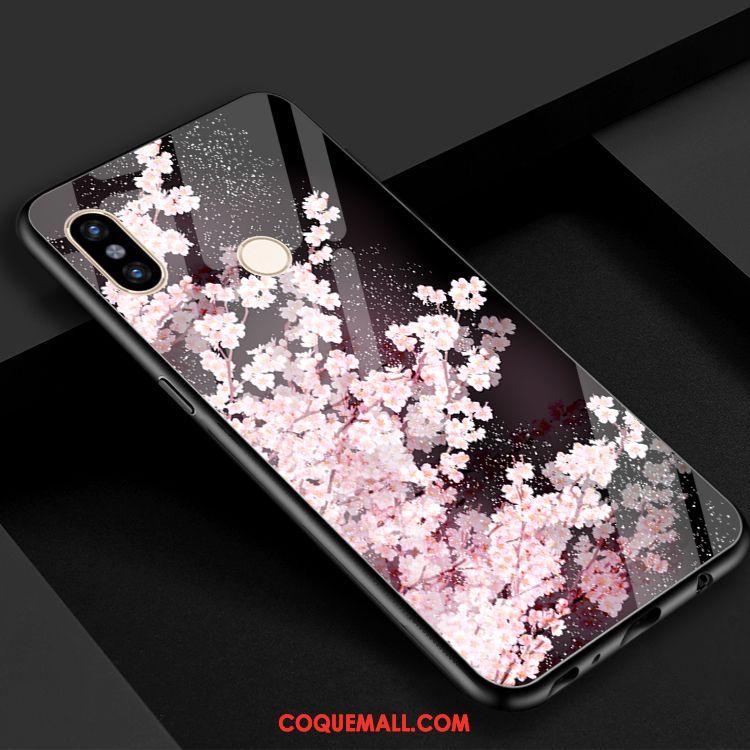 Étui Xiaomi Mi 8 Vent Sakura Miroir, Coque Xiaomi Mi 8 Verre Petit Beige