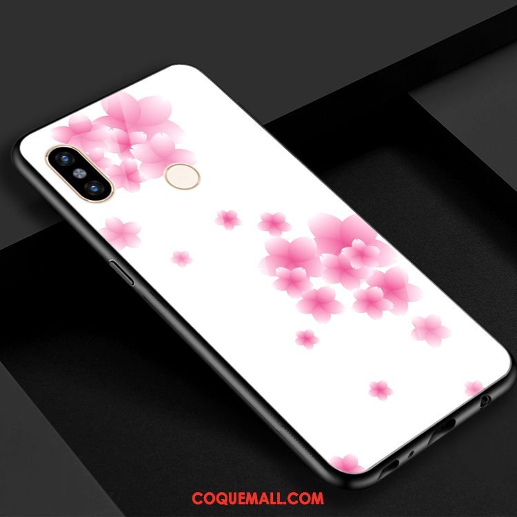 Étui Xiaomi Mi 8 Vent Sakura Miroir, Coque Xiaomi Mi 8 Verre Petit Beige