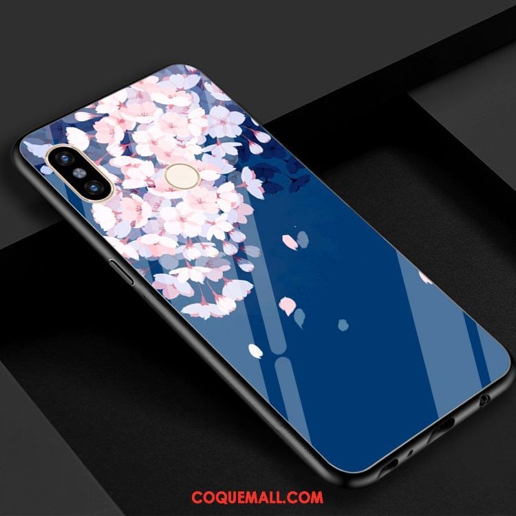 Étui Xiaomi Mi 8 Vent Sakura Miroir, Coque Xiaomi Mi 8 Verre Petit Beige