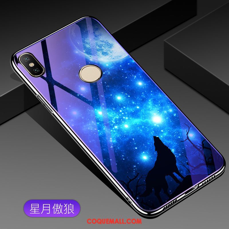 Étui Xiaomi Mi 8 Violet Fluide Doux Bleu, Coque Xiaomi Mi 8 Téléphone Portable Verre Beige