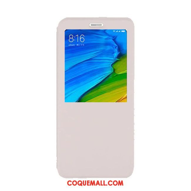 Étui Xiaomi Mi 8 Windows Or Protection, Coque Xiaomi Mi 8 Étui En Cuir Clamshell Beige