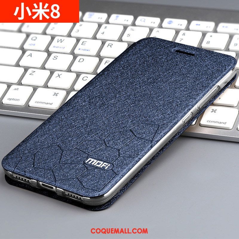 Étui Xiaomi Mi 8 Étui En Cuir Marque De Tendance Modèle Fleurie, Coque Xiaomi Mi 8 Protection Téléphone Portable Beige