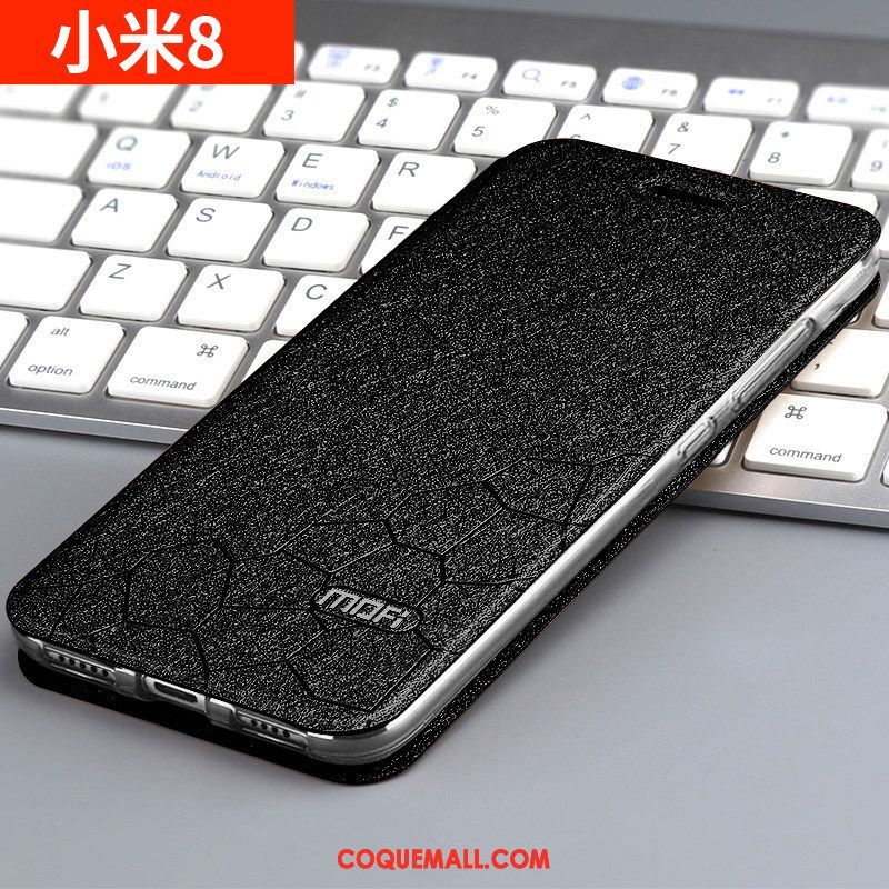 Étui Xiaomi Mi 8 Étui En Cuir Marque De Tendance Modèle Fleurie, Coque Xiaomi Mi 8 Protection Téléphone Portable Beige