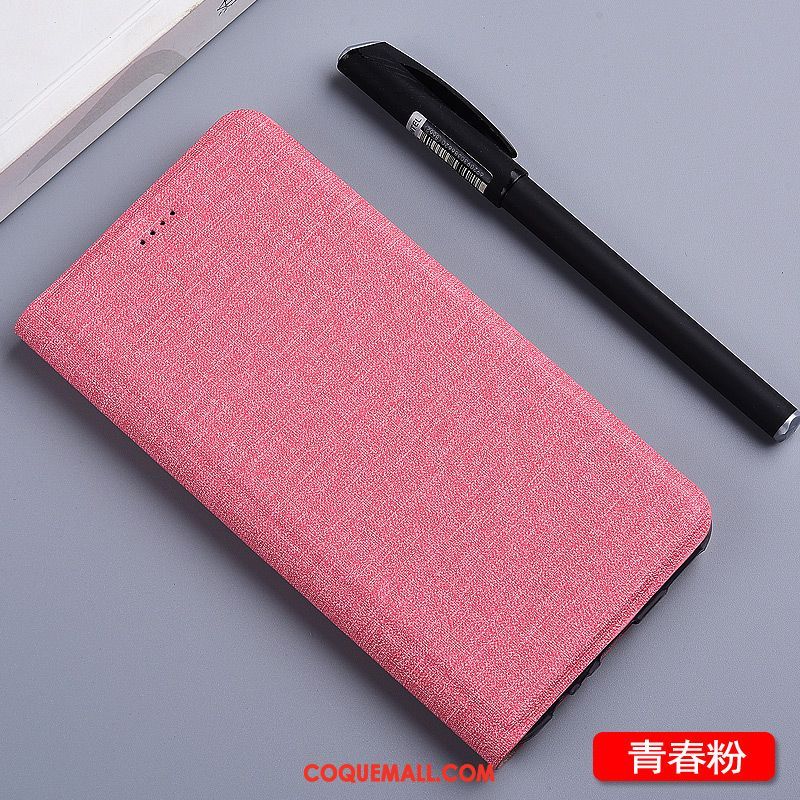 Étui Xiaomi Mi 8 Étui En Cuir Téléphone Portable Rose, Coque Xiaomi Mi 8 Protection Matelassé Beige