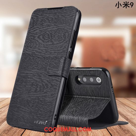 Étui Xiaomi Mi 9 Clamshell Protection Fluide Doux, Coque Xiaomi Mi 9 Téléphone Portable Silicone Beige