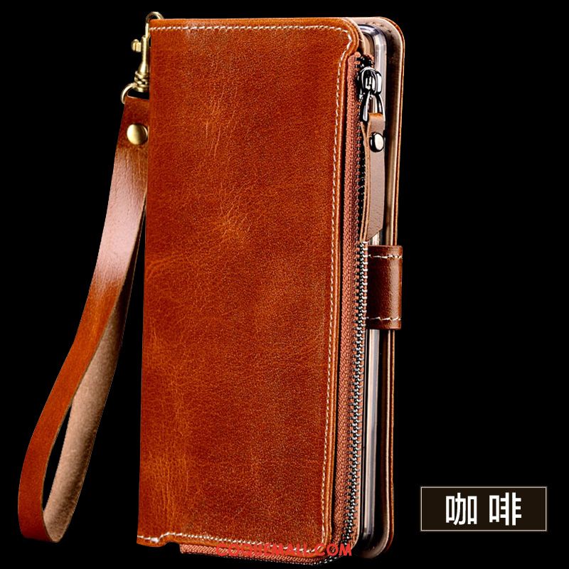 Étui Xiaomi Mi 9 Cuir Véritable Incassable Business, Coque Xiaomi Mi 9 Protection Tout Compris Beige