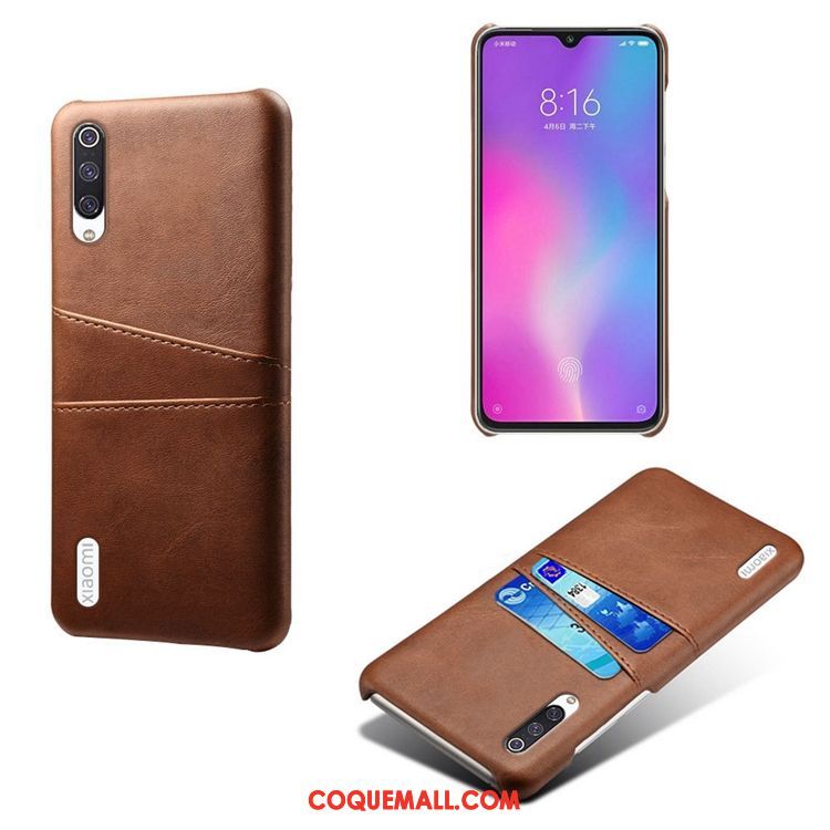 Étui Xiaomi Mi 9 Lite Incassable Téléphone Portable Modèle Fleurie, Coque Xiaomi Mi 9 Lite Nouveau Vert Beige