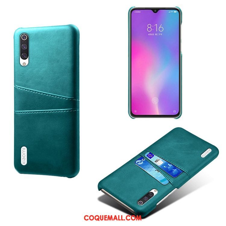 Étui Xiaomi Mi 9 Lite Incassable Téléphone Portable Modèle Fleurie, Coque Xiaomi Mi 9 Lite Nouveau Vert Beige