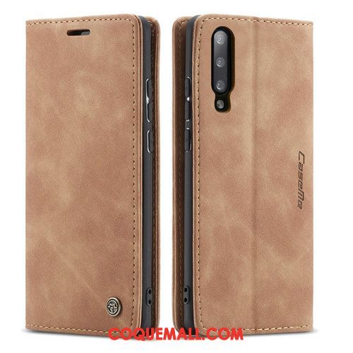 Étui Xiaomi Mi 9 Lite Magnétisme En Cuir Business, Coque Xiaomi Mi 9 Lite Petit Rouge Beige