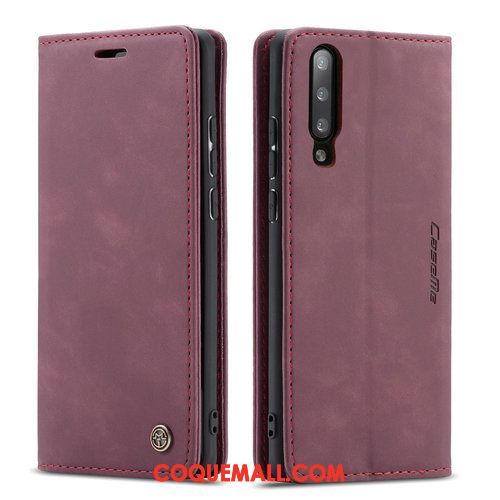 Étui Xiaomi Mi 9 Lite Magnétisme En Cuir Business, Coque Xiaomi Mi 9 Lite Petit Rouge Beige