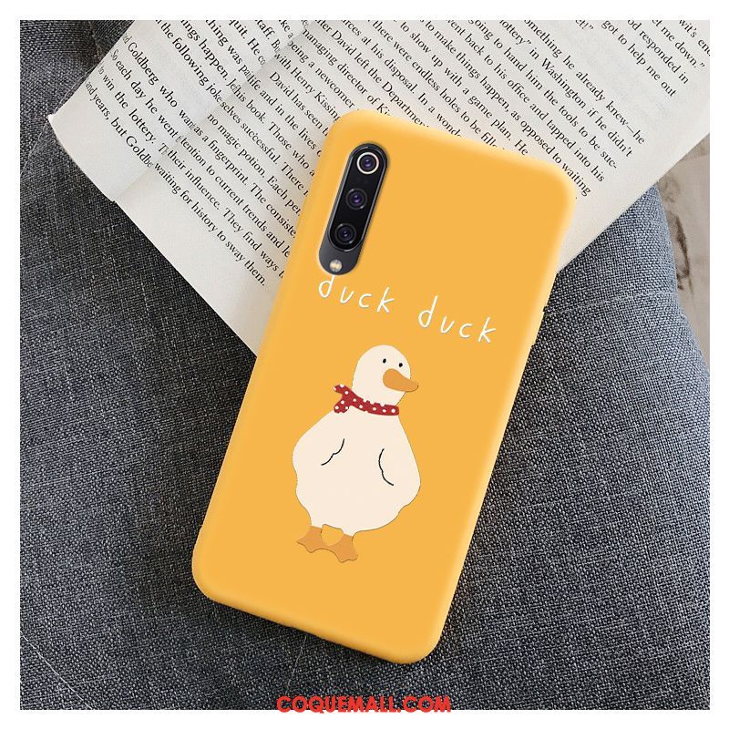 Étui Xiaomi Mi 9 Lite Personnalité Canard Téléphone Portable, Coque Xiaomi Mi 9 Lite Jaune Dessin Animé Beige