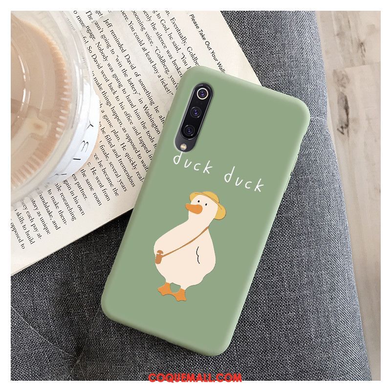 Étui Xiaomi Mi 9 Lite Personnalité Canard Téléphone Portable, Coque Xiaomi Mi 9 Lite Jaune Dessin Animé Beige