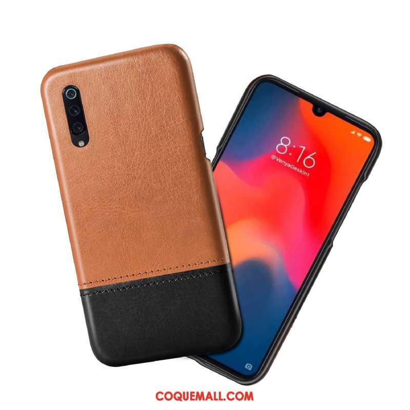 Étui Xiaomi Mi 9 Lite Personnalité Cuir Qualité, Coque Xiaomi Mi 9 Lite Incassable Tendance Beige