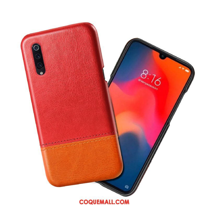 Étui Xiaomi Mi 9 Lite Personnalité Cuir Qualité, Coque Xiaomi Mi 9 Lite Incassable Tendance Beige