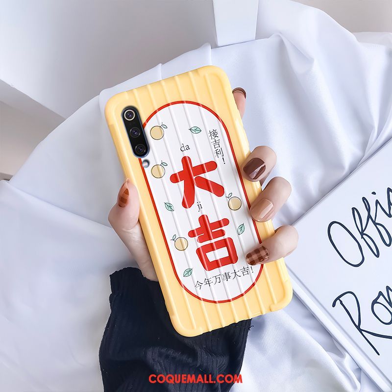 Étui Xiaomi Mi 9 Lite Personnalité Tout Compris Créatif, Coque Xiaomi Mi 9 Lite Légère Net Rouge Beige