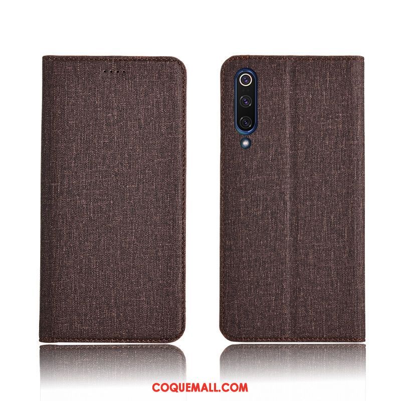 Étui Xiaomi Mi 9 Lite Petit Incassable Nouveau, Coque Xiaomi Mi 9 Lite Bleu Protection Beige