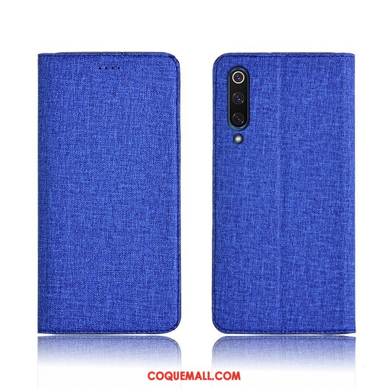 Étui Xiaomi Mi 9 Lite Petit Incassable Nouveau, Coque Xiaomi Mi 9 Lite Bleu Protection Beige