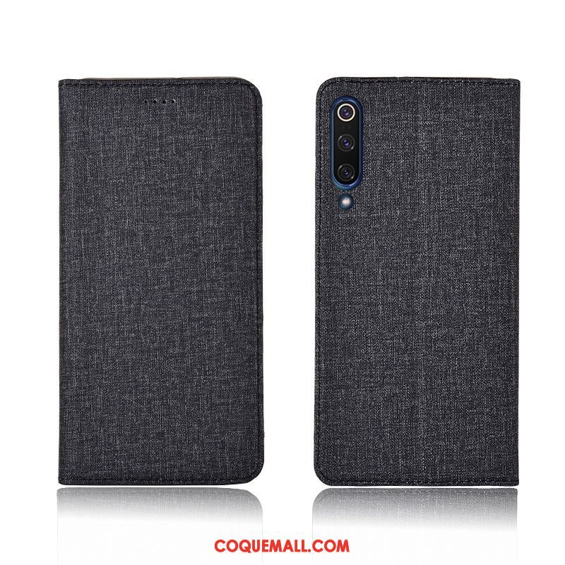 Étui Xiaomi Mi 9 Lite Petit Incassable Nouveau, Coque Xiaomi Mi 9 Lite Bleu Protection Beige