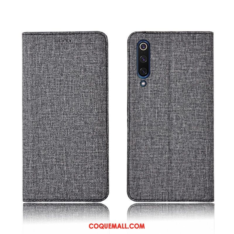 Étui Xiaomi Mi 9 Lite Petit Incassable Nouveau, Coque Xiaomi Mi 9 Lite Bleu Protection Beige