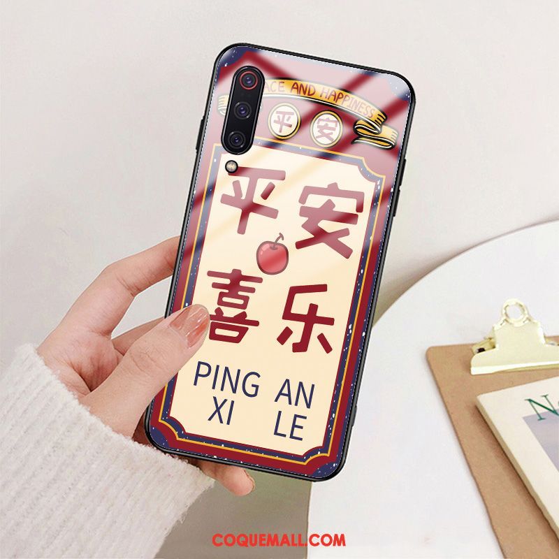 Étui Xiaomi Mi 9 Lite Petit Verre Nouveau, Coque Xiaomi Mi 9 Lite Créatif Incassable Beige