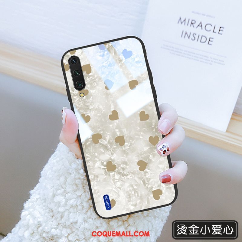 Étui Xiaomi Mi 9 Lite Tout Compris Luxe Incassable, Coque Xiaomi Mi 9 Lite Net Rouge Frais Beige