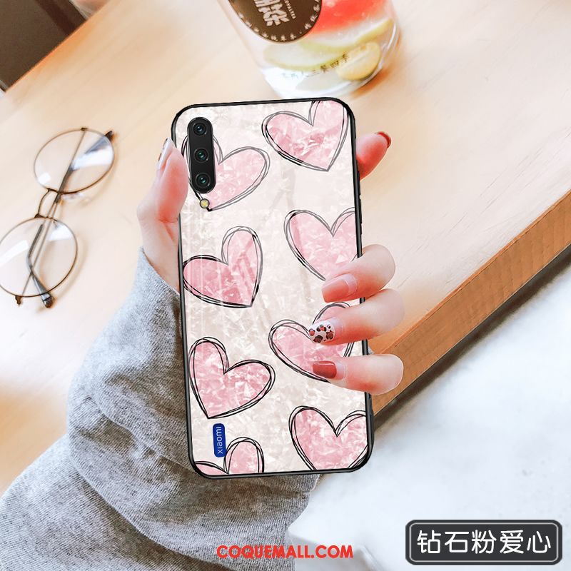 Étui Xiaomi Mi 9 Lite Tout Compris Luxe Incassable, Coque Xiaomi Mi 9 Lite Net Rouge Frais Beige