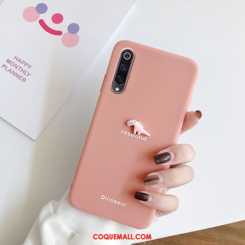 Étui Xiaomi Mi 9 Lite Téléphone Portable Petit Frais, Coque Xiaomi Mi 9 Lite Dragon Net Rouge Beige