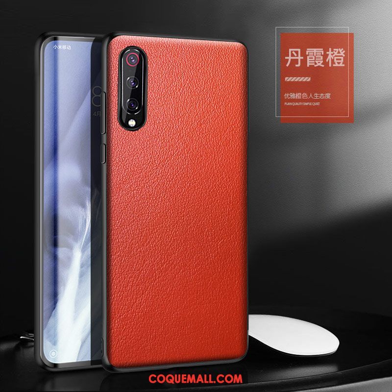 Étui Xiaomi Mi 9 Lite Vert Incassable Téléphone Portable, Coque Xiaomi Mi 9 Lite Protection Cuir Haut Beige