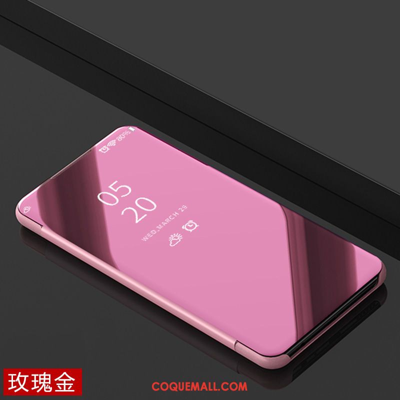 Étui Xiaomi Mi 9 Miroir Or Rose Téléphone Portable, Coque Xiaomi Mi 9 En Cuir Petit Beige