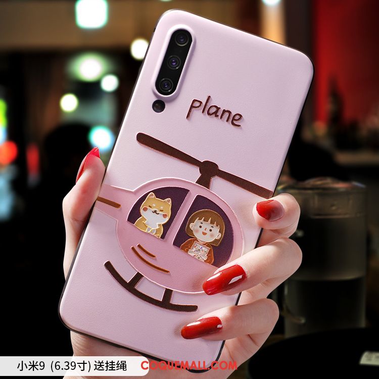 Étui Xiaomi Mi 9 Modèle Fleurie Silicone Blanc, Coque Xiaomi Mi 9 Rouge Petit Beige