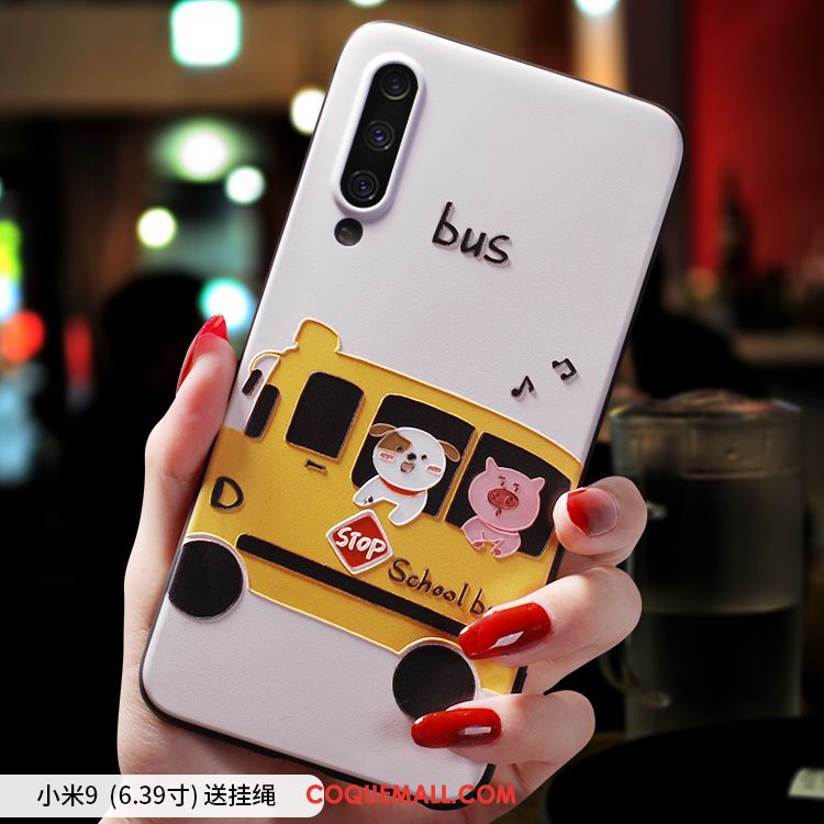 Étui Xiaomi Mi 9 Modèle Fleurie Silicone Blanc, Coque Xiaomi Mi 9 Rouge Petit Beige