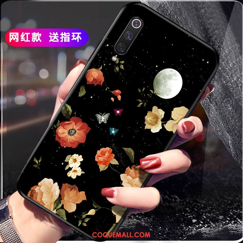 Étui Xiaomi Mi 9 Ornements Suspendus Incassable Net Rouge, Coque Xiaomi Mi 9 Rose Fluide Doux Beige