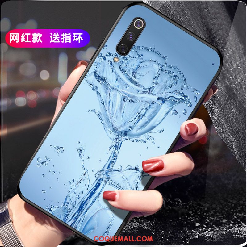 Étui Xiaomi Mi 9 Ornements Suspendus Incassable Net Rouge, Coque Xiaomi Mi 9 Rose Fluide Doux Beige