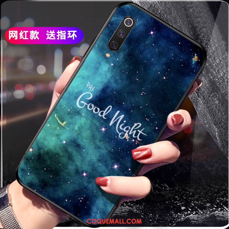 Étui Xiaomi Mi 9 Ornements Suspendus Incassable Net Rouge, Coque Xiaomi Mi 9 Rose Fluide Doux Beige