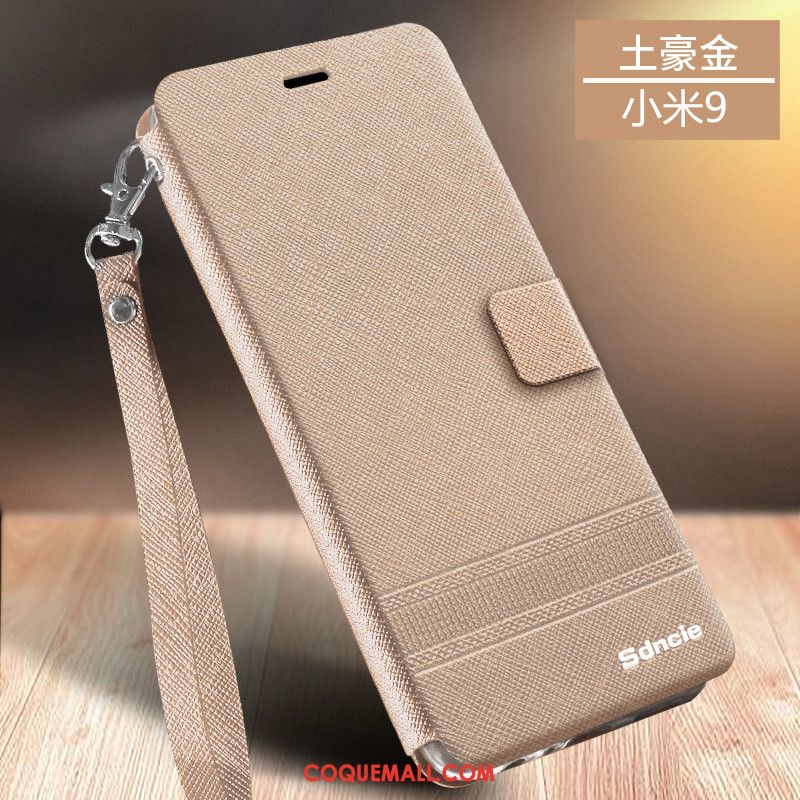 Étui Xiaomi Mi 9 Protection Rose Rouge, Coque Xiaomi Mi 9 Téléphone Portable Tendance Beige