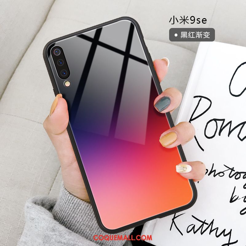 Étui Xiaomi Mi 9 Se Dégradé De Couleur Tout Compris Téléphone Portable, Coque Xiaomi Mi 9 Se Miroir Noir Beige